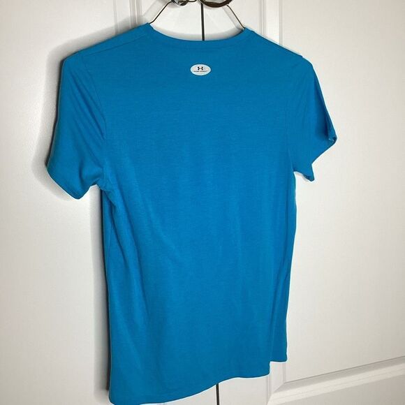 Mens Under Armour Run Tee small‎ Blue / Green - Picture 3 of 5